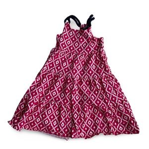 Nautica Girls Strappy Pink and White Summer Beach Dress, 4T, 100% Cotton